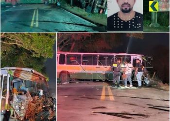 VÍDEOS – Tragédia na ES-245: colisão entre ônibus e carreta deixa um morto e cerca de 20 feridos — vários em estado grave