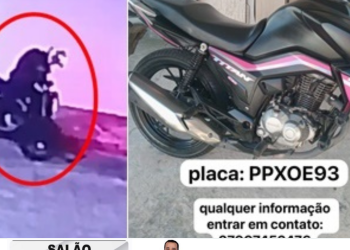 Mulher tem moto furtada após sair para trabalhar no bairro Shell; vídeo mostra ação dos criminosos