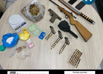 Polícia Civil prende suspeito em flagrante e apreende arma, munições e drogas durante operação em Aracruz