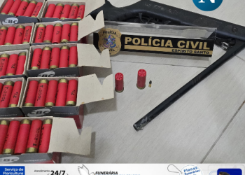 VÍDEO – Homem com mais de 200 munições e arma de fogo é preso em flagrante e liberado após pagar R$ 4 mil de fiança em Linhares
