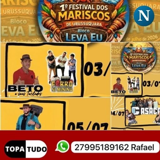 1º Festival dos Mariscos de Urussuquara promete três dias de shows, gastronomia e diversão