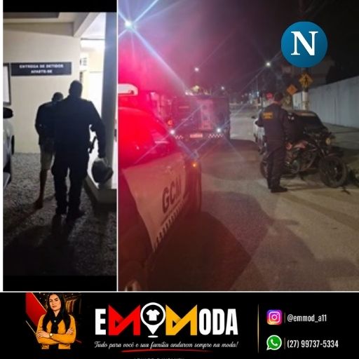 GCM de Linhares recupera motocicleta com restrição de furto e prende condutor, sem CNH,  durante fiscalização no Centro