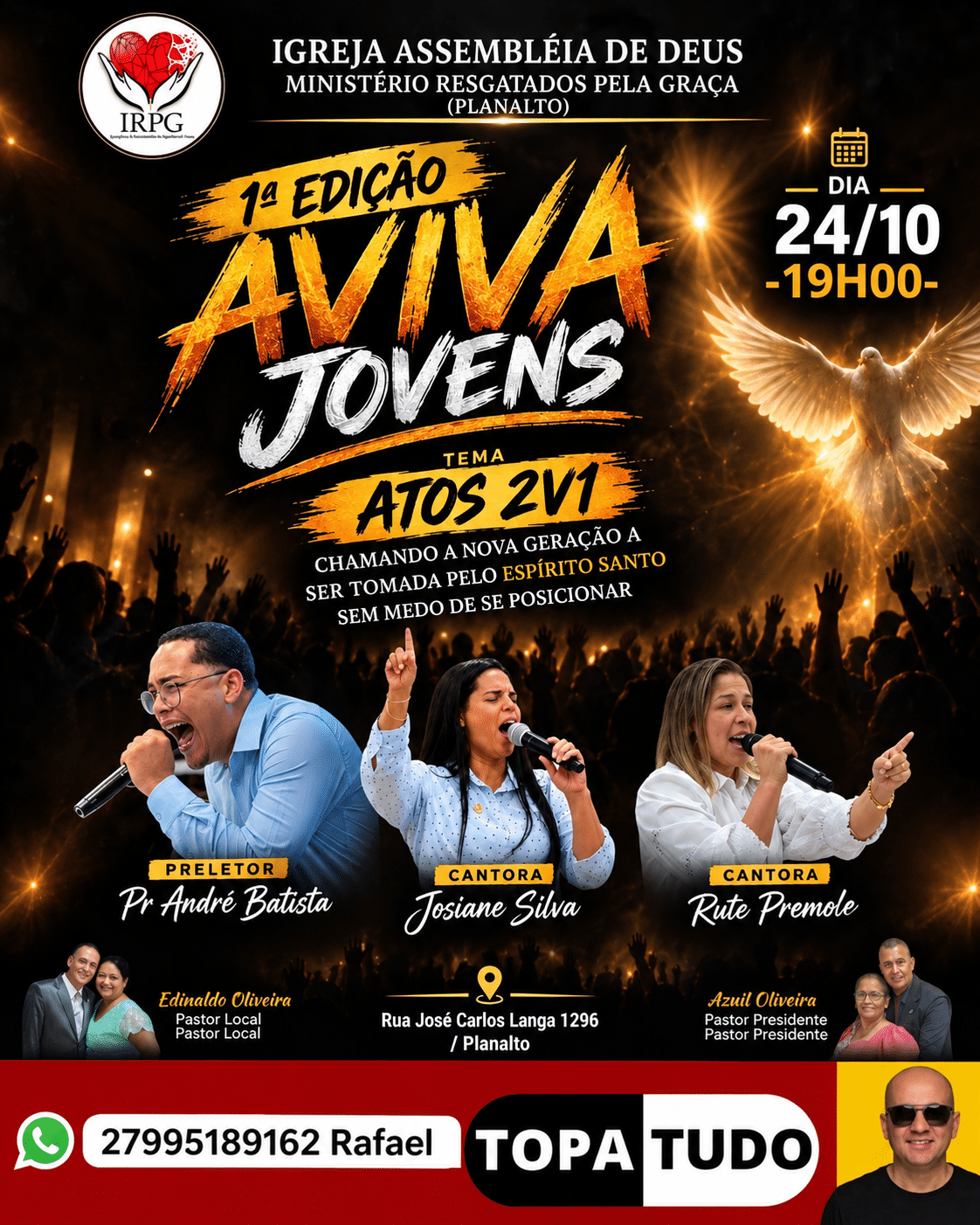 Aviva Jovens terá primeira edição com louvor e pregação neste sábado no bairro Planalto, em Linhares