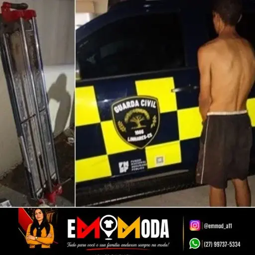 Videomonitoramento de Linhares  flagrar suspeito com ferramenta furtada de obra no bairro Conceição e é preso pela GCM