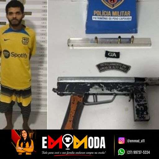 Polícia apreende submetralhadora artesanal e munições no bairro Nova Esperança, em Linhares