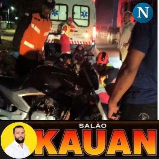 Acidente entre carreta, carro e moto deixa motociclista gravemente ferido na BR-101, em Linhares