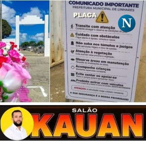Dia de Finados em Linhares: cemitérios esperam mais de 10 mil visitantes nesta segunda-feira (2). Município instalou placas com orientações de seguraça para os visitantes